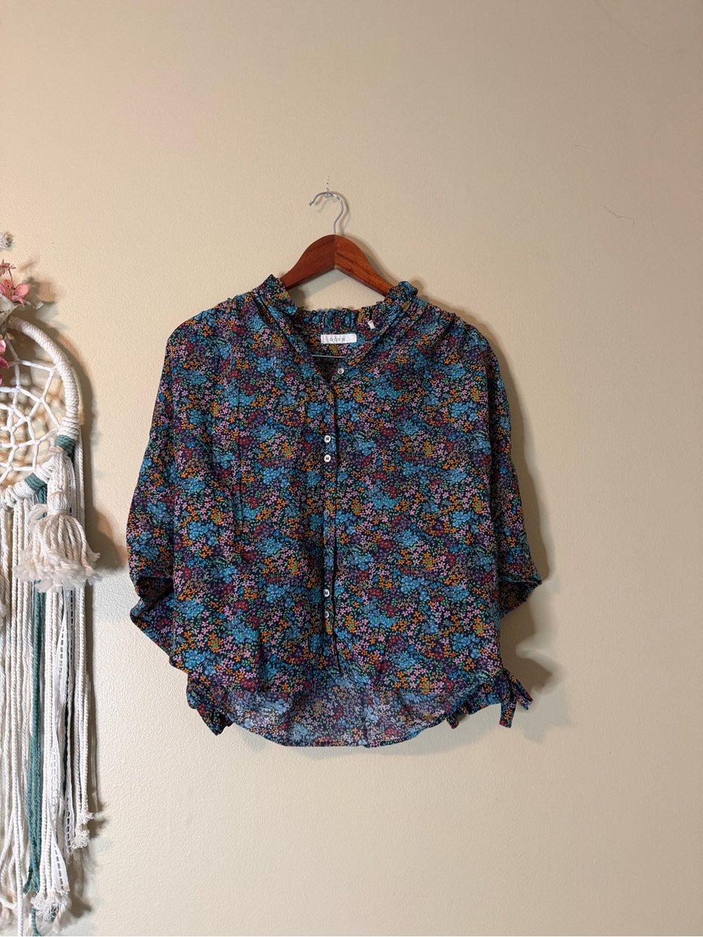 Doen Rose Floral Top Blouse Size Small - Picture 3 of 6
